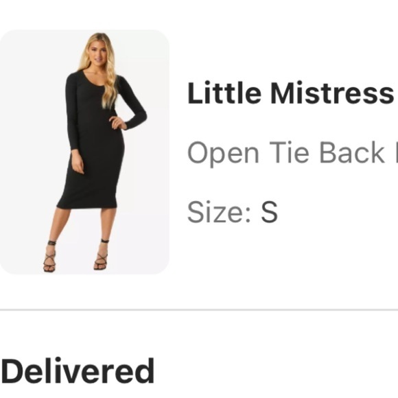 Long Sleeves Open Back Dress- Small - Picture 5 of 5